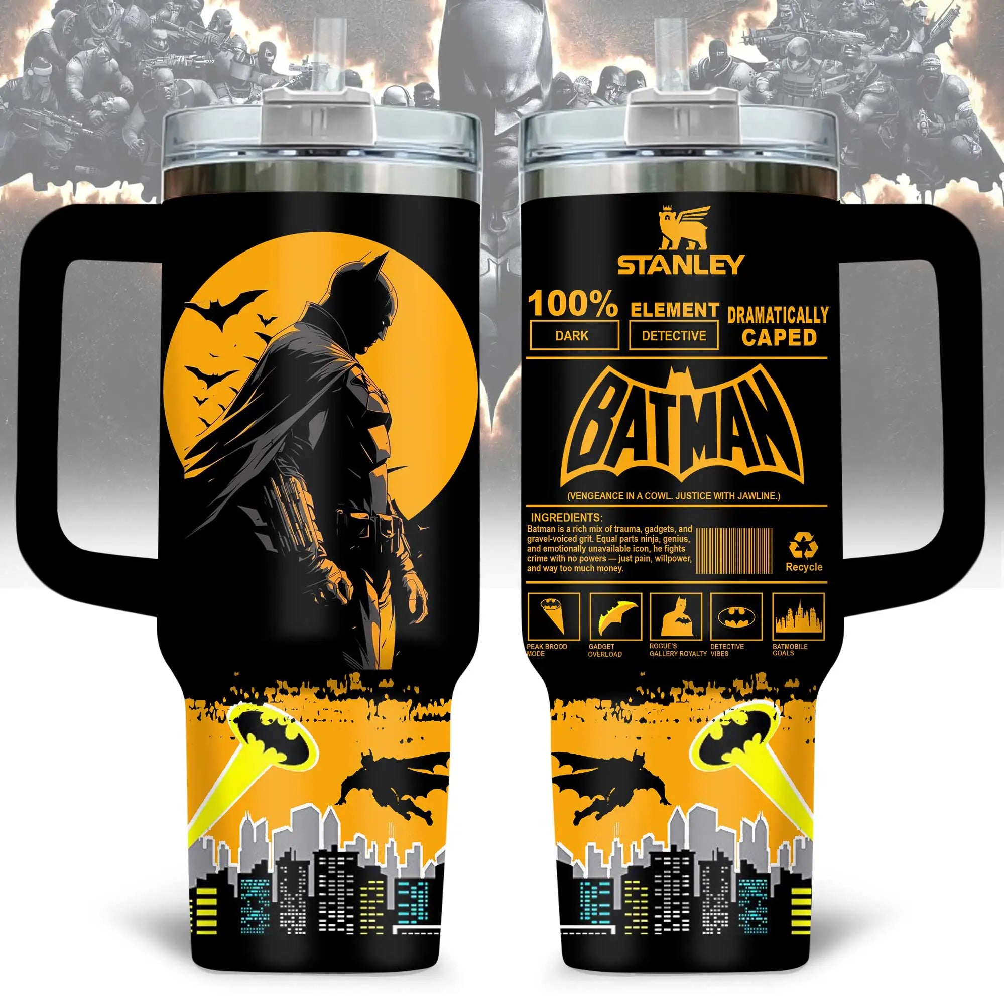 Premium Batman Tumbler With Handle